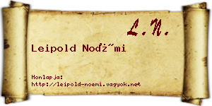 Leipold Noémi névjegykártya